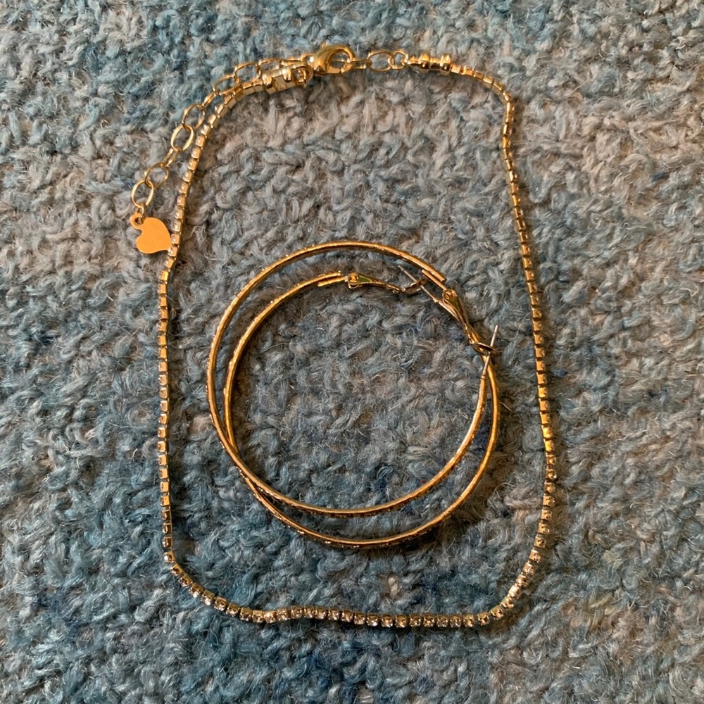 frasier sterling bling choker and hoops bundle